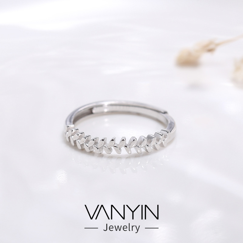 Wanying Blatt Ring S Reines Silber Koreanische Ausgabe Instagram Kleiner frischer kalter Wind Studentengeschenk Schmuck Leichter Luxus_voghion.com