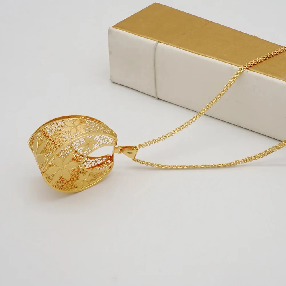 Wedding Jewelry Sets Fashion Dubai Copper Earrings Pendent Necklace For Women Romantic Daily Wear Party Anniversary_voghion.com