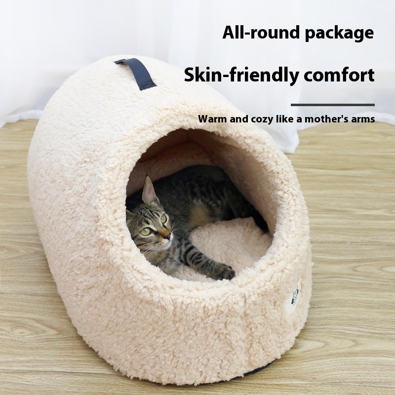 New semi enclosed warm cat slippers, all season universal dog house, pet mat