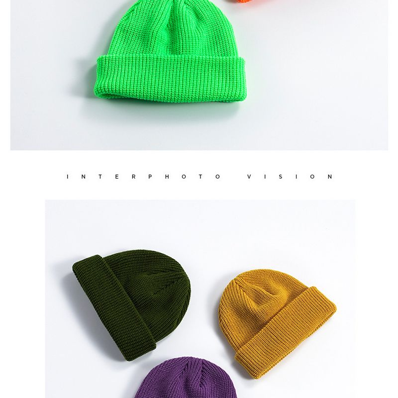 Unisex Winter Knitted Casual Skull Men's Gift Warm Cuff Beanie Cap Turn Up Hat_voghion.com