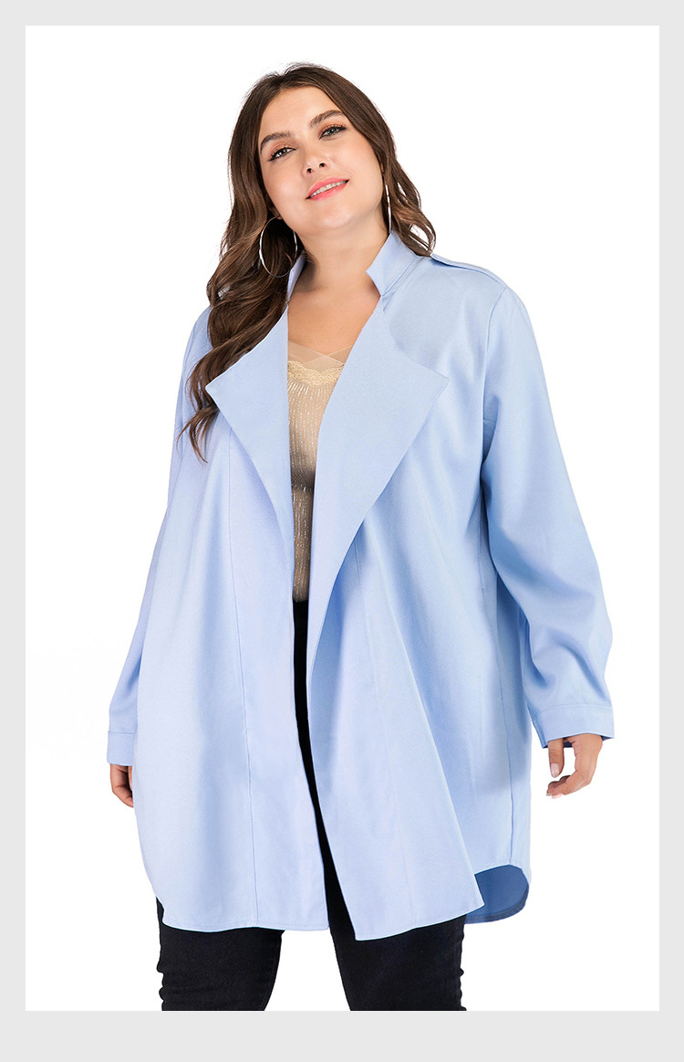 2023 frühling und Herbst Plus Größe frauen Polo Kragen Strickjacke Dünne Temperament Lange Hülse frauen Windjacke Mantel_voghion.com