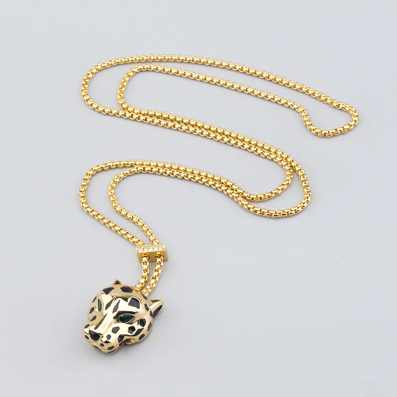 Collier tête de panthère bijou classique pour femme et homme_voghion.com
