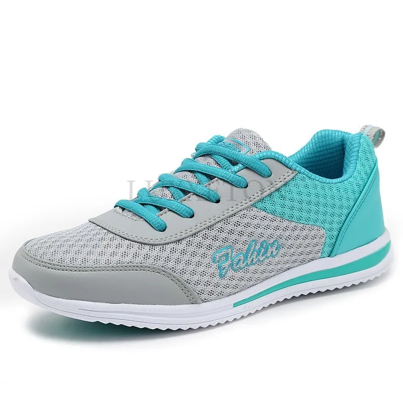 Scarpe da corsa da donna, comode e casual, con lacci anteriori, in mesh traspirante e a fondo piatto, nuove di zecca_voghion.com