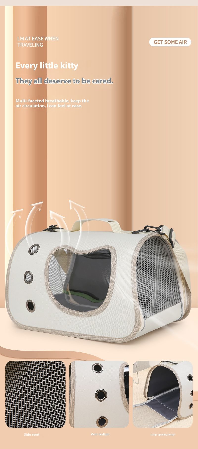 Haustiertasche, tragbare Tasche zum Ausgehen, Umhängetasche fürs Auto, kleine Hunde, atmungsaktiv, große Kapazität,_voghion.com