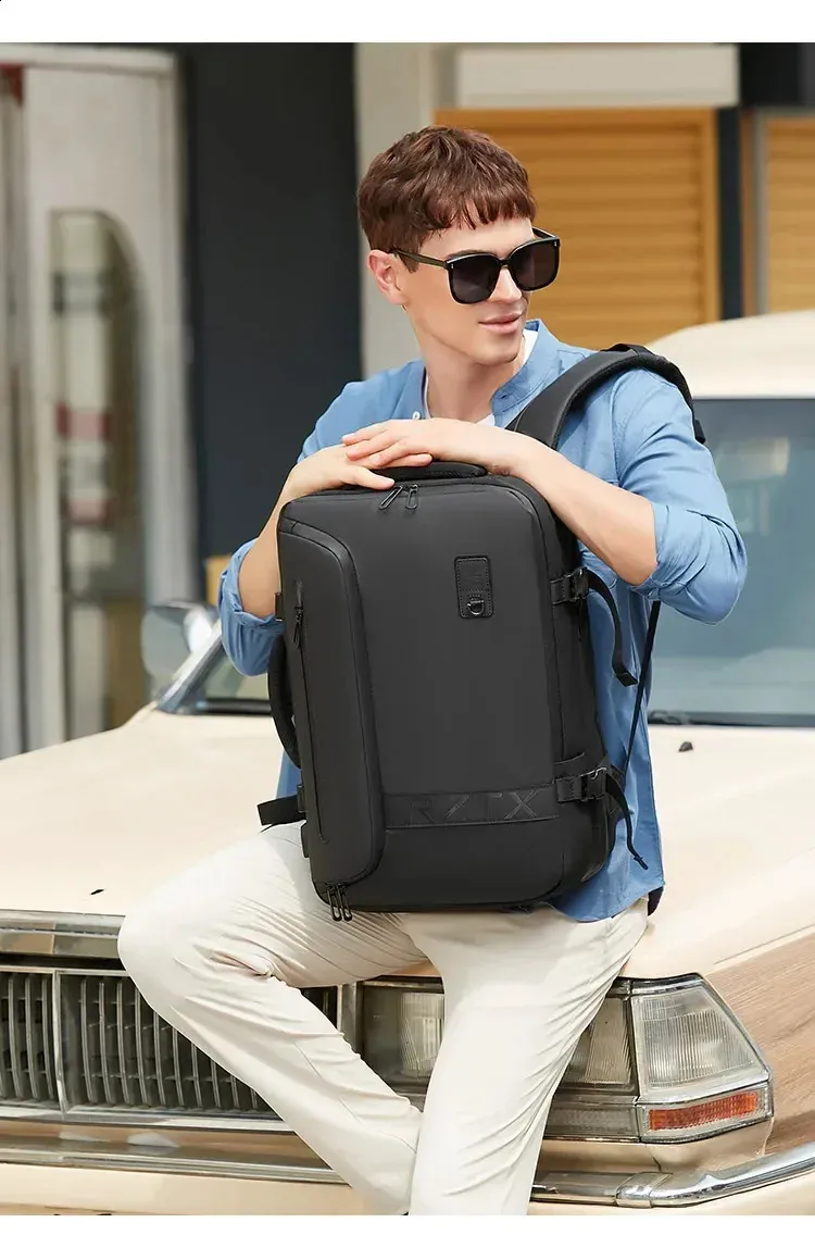 Airback Travel Men 16 inch Laptop Backpacks Vacuum Compression Expandable Business Back Pack School Backpack 240730_voghion.com