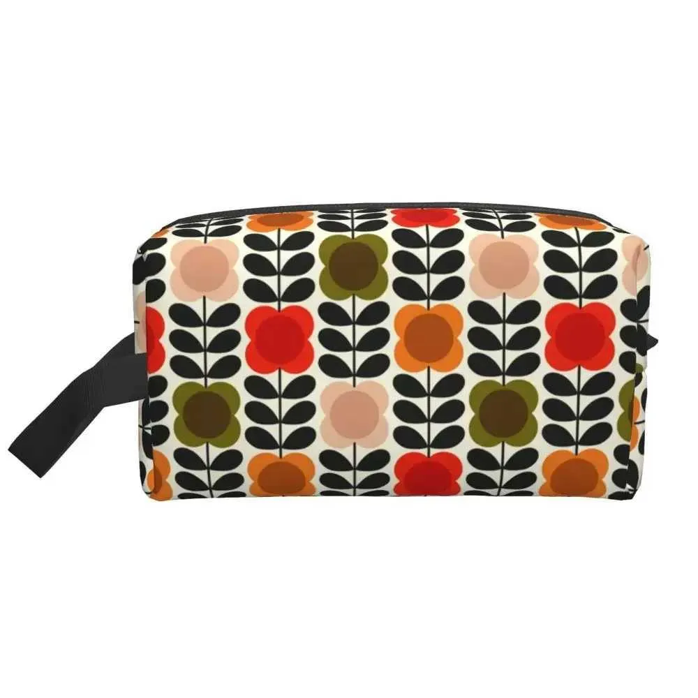 Tilpasset Orla Kiely Spot wer Tørret Gul Grå Dame Makeupæske med Stor Kapacitet Skønhedsopbevaringspose Y241023_voghion.com