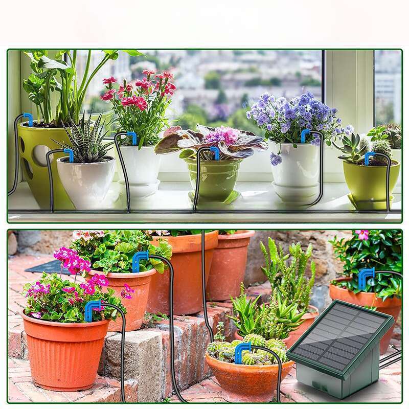 Temporizador de irrigação movido a energia solar Lazy Artifact Sistema de irrigação por gotejamento automático_voghion.com