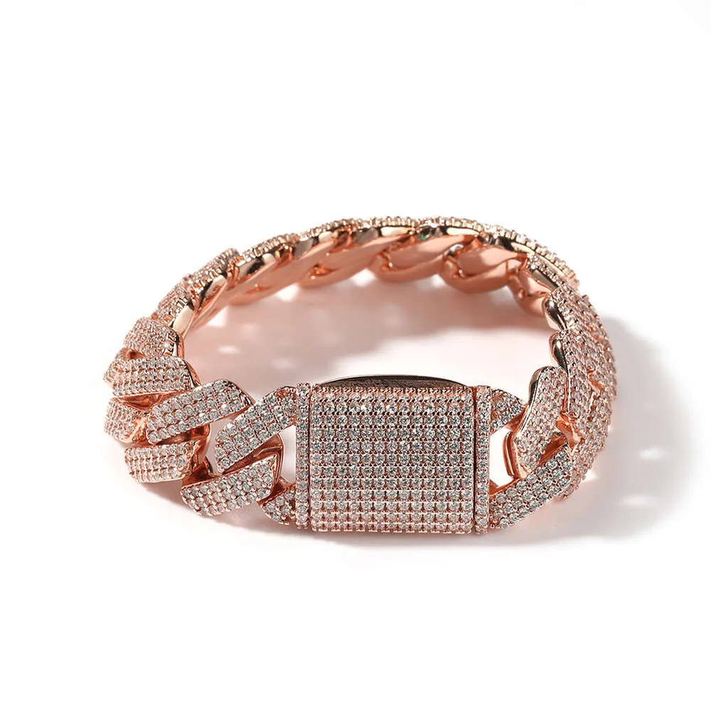 Nova hip-hop 20 mm široka GRA Moissanite diamantna zlata sterling Sier kubanska verižica za moške hip hop ogrlica_voghion.com