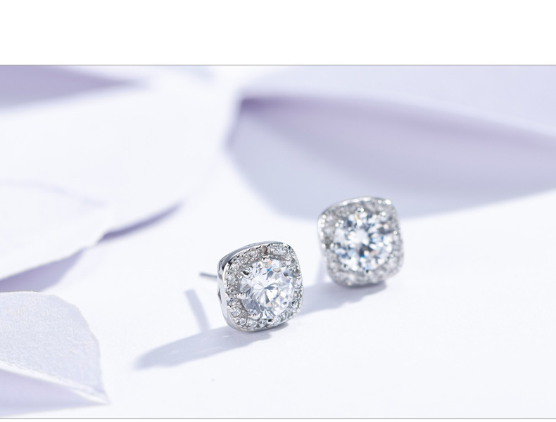 Wanying Jewelry Square Earrings S Pure Silver Korean Edition Micro Inlaid Full Diamond Creative Personalized Fashion_voghion.com