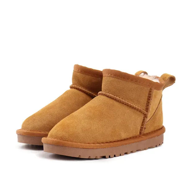 U GG kids boots 2023 Brand Children Girls Kids Shoes wedges Snow Winter Warm Toddler Boys Genuine Leather Youth Toddlers_voghion.com