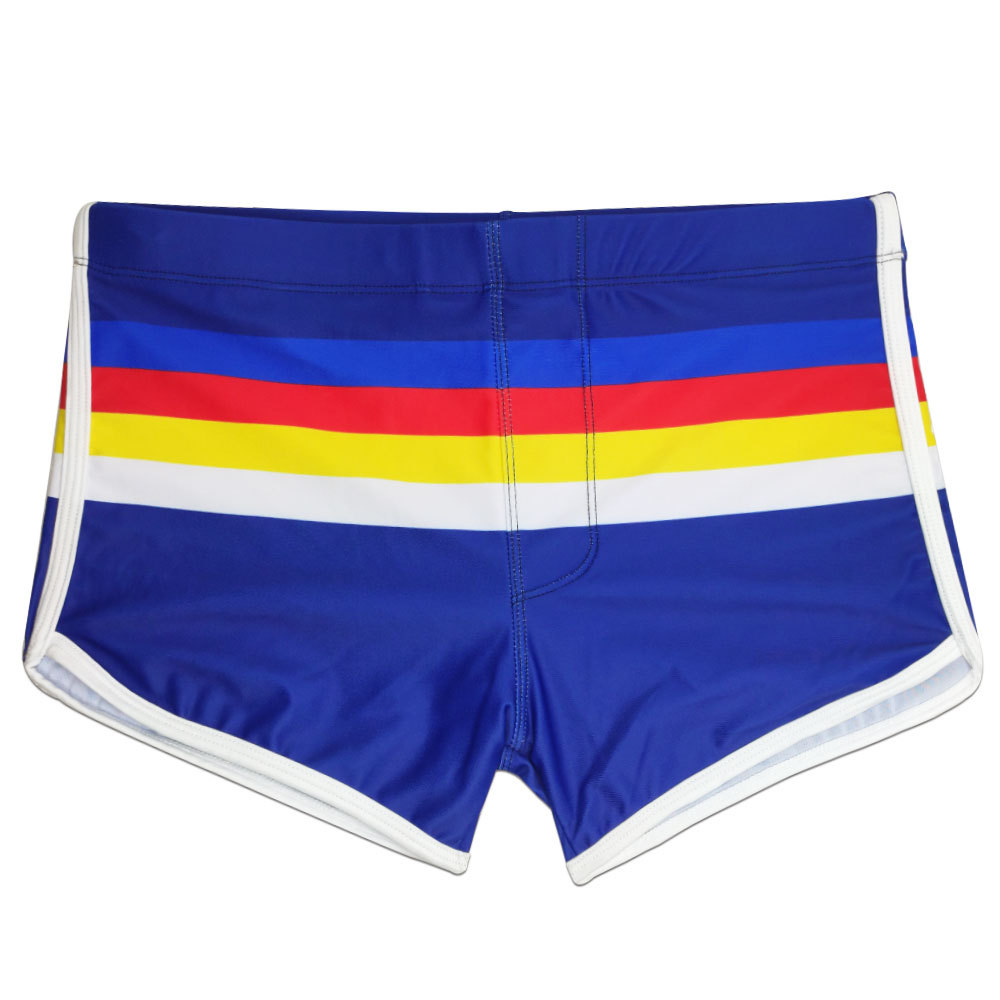 UXH Short de bain à rayures colorées pour homme, short de sport à séchage rapide, coupe ajustée et tendance_voghion.com