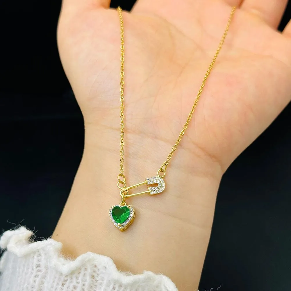 Collana con ciondolo a forma di cuore, 1 pezzo, per donne, con cristalli, per coppie, regalo di gioielli._voghion.com