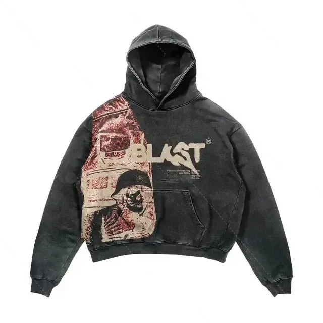 Designer hoodie Street trendy skeleton hoodies with 3D digital printing Pullover around the edges casual loose hooded_voghion.com