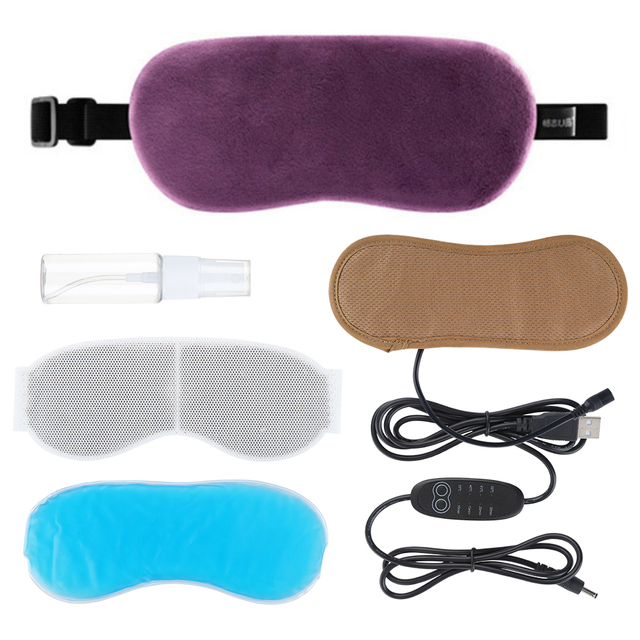 Maschera per occhi riscaldata alla lavanda per dormire Maschera per occhi riscaldata USB Maschera per occhi calda a vapore secco Maschera per occhi calda con riscaldamento elettrico della temperatura_voghion.com