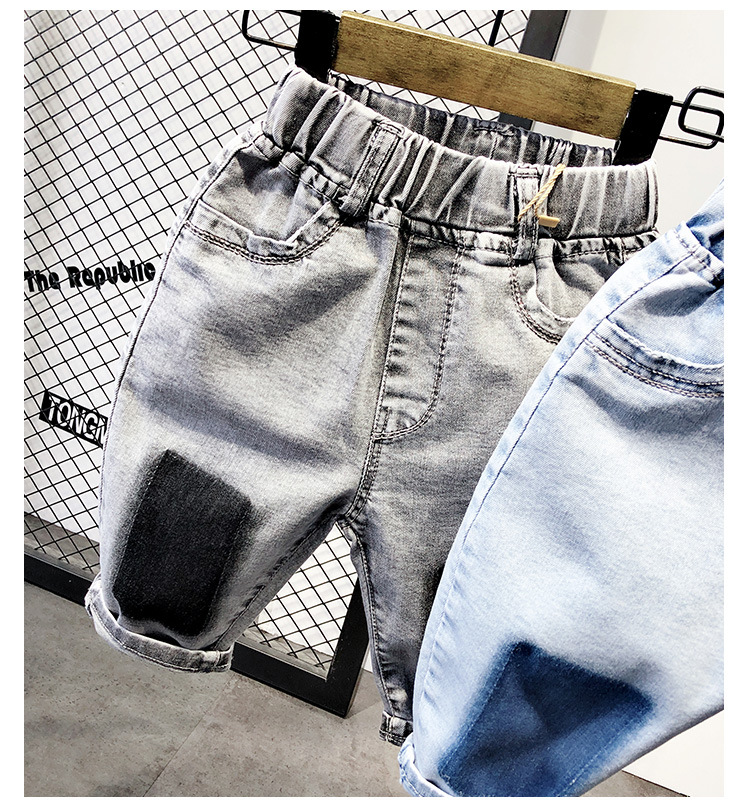 Mutter & Kinder kinder denim shorts kinder jeans Jungen lose shorts zwei-ton shorts_voghion.com
