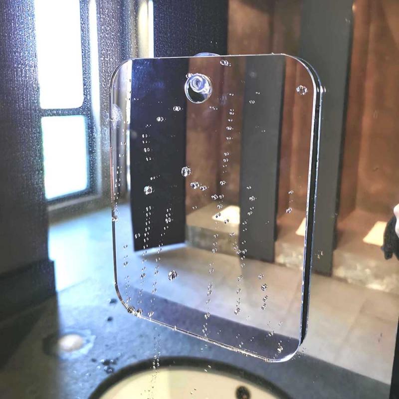 Specchio antiappannamento in acrilico per il bagno, per la doccia, per la rasatura, antiappannamento, per il bagno, da viaggio, con ventosa a parete, per uomini e donne, 13*17 cm_voghion.com