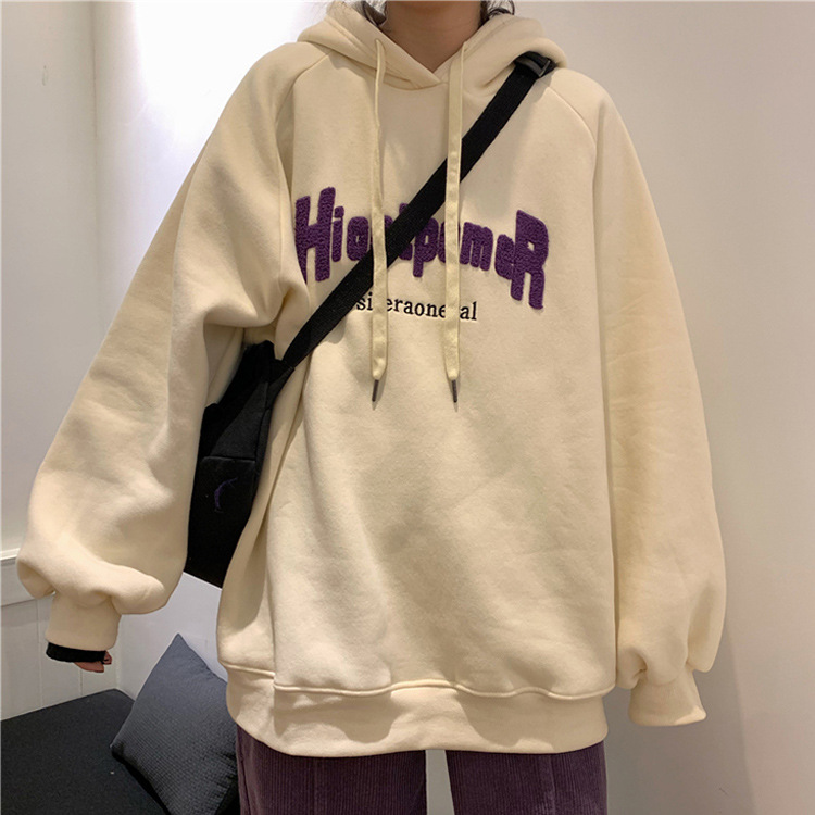 Women's Fleece-lined Thickened Sweatshirt For Autumn And Winter_voghion.com