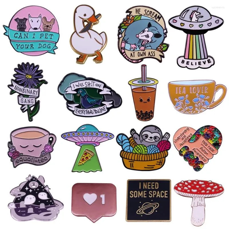 Brooches Tea Dos Funny Lapel Pins Women's Brooch Enamel Pin Badges On Backpack Cute Stylish Jewelry Fashion Accessories_voghion.com
