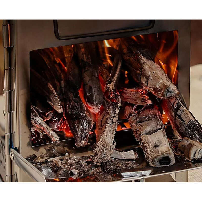 Grătar portabil pentru camping în aer liber, cu cărbune, din oțel inoxidabil, rezistent la vânt, multifuncțional, mobil, mic_voghion.com