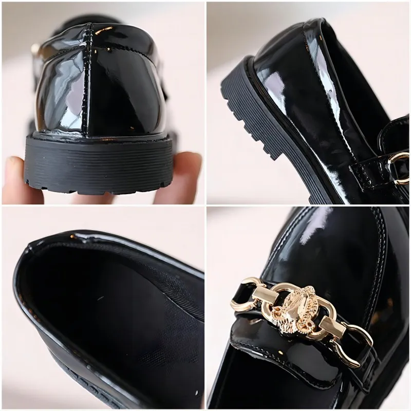 Mocassini da infilare in pelle verniciata per bambini, stile britannico, per bambine e ragazzi, taglie di scarpe da esibizione per studenti_voghion.com