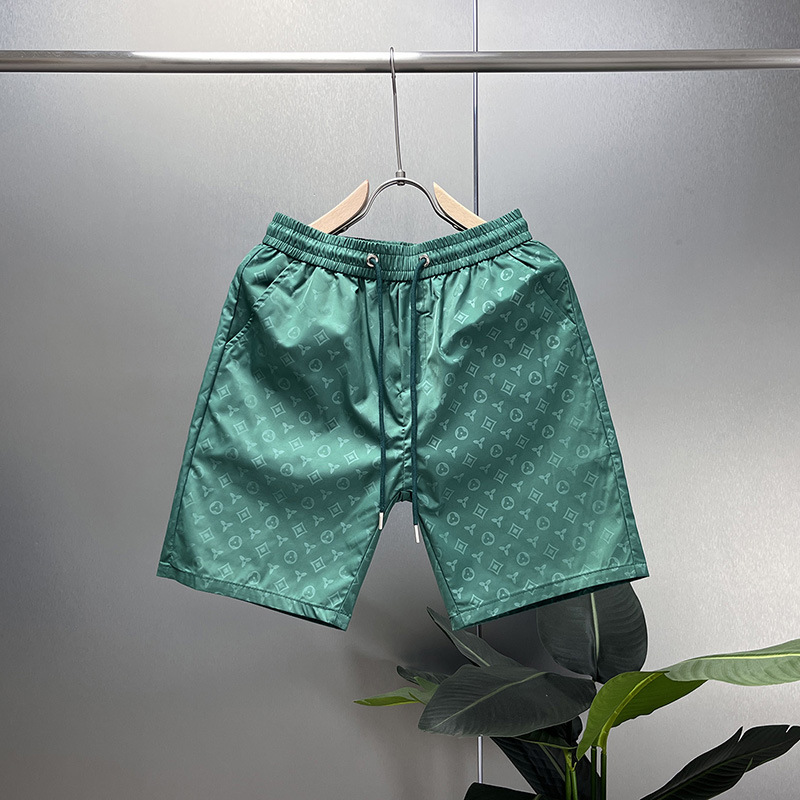 Men's Summer Ice Silk Thin Quick-Drying Casual Shorts Breathable Net Celebrity Fashion Print Beach Pants Mid Waist Loose Fit_voghion.com