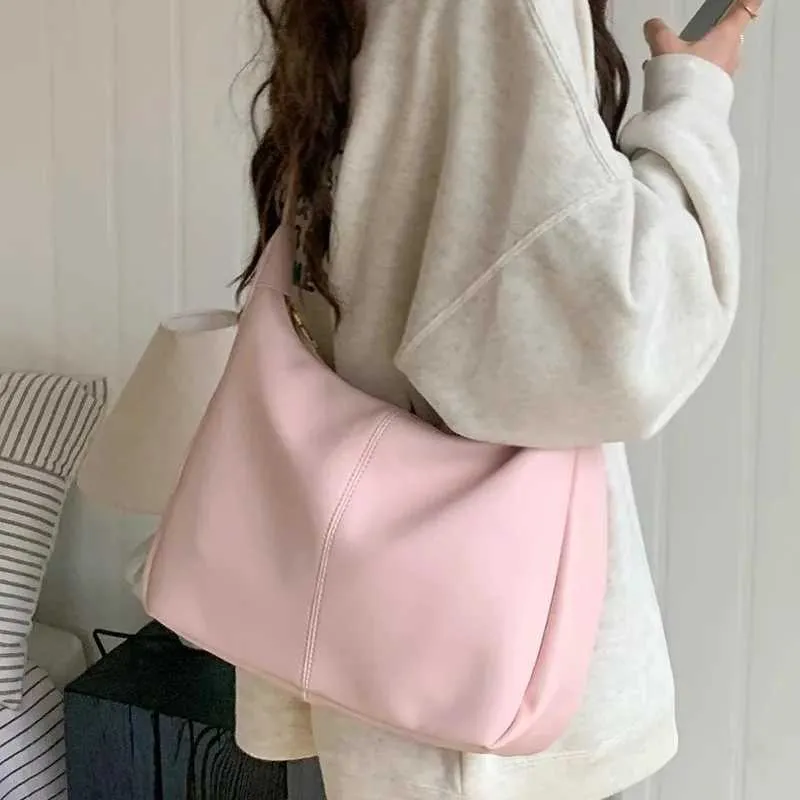 Dolce borsa a tracolla coreana alla moda per studentesse, semplice, di colore bianco, carina, ad alta capacità, libro C241210_voghion.com