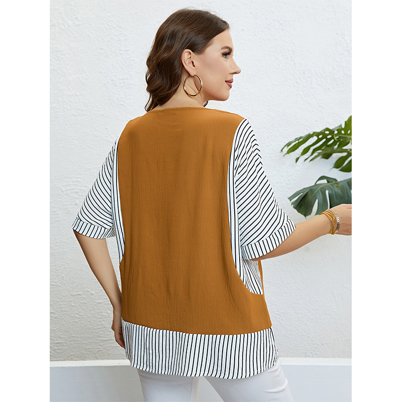 Damen Top mat ronnem Ausschnëtt, zweedeeleg, grousser Gréisst_voghion.com