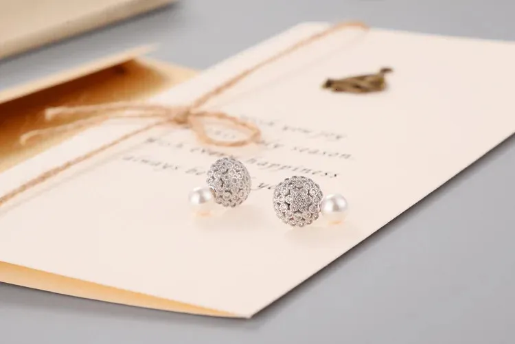 Orecchini a bottone con perla in vero argento Sterling con fiore per donne e ragazze alla moda sterlingsierjewelry brincos brinco 240618_voghion.com