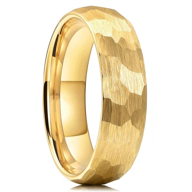 Heiße Verkäufe Heiße Verkäufe Mode Gehämmerte Multi-facettierte Titan Ringe Für Männer Frauen Schwarz Gebürstet Edelstahl Paar Ring Hochzeit Engagement_voghion.com