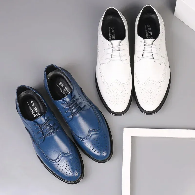 Oxford Echt Kalfsleer Brogue Jurk Klassieke Zakelijke Formele Schoenen Man Handgemaakt Heren 240607_voghion.com