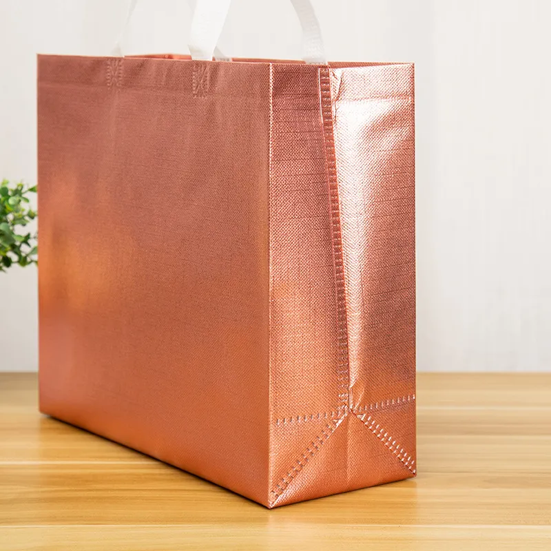 Non Woven Shopping Laser Glossy Reusable Grocery Tote With Handle Glitter Gift Bag Favor Goodie Package Bags_voghion.com