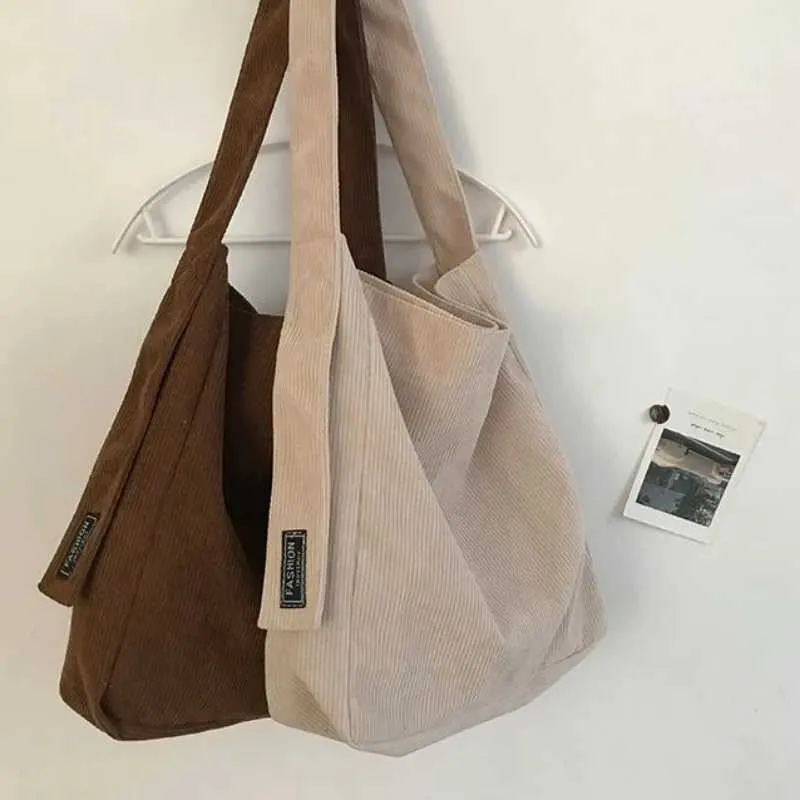 Women Corduroy Shoulder Female Small Cotton Canvas Messenger Vintage Bag Large Capacity StudentC241031_voghion.com
