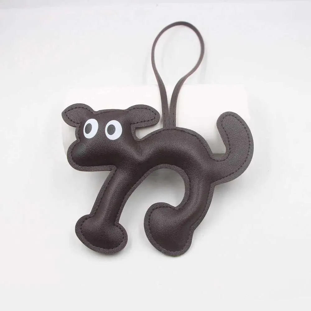 Lindo colgante de bolsillo para coche, clásico y de cuero con forma de gato, para teléfono móvil, llavero, accesorio Y241121_voghion.com