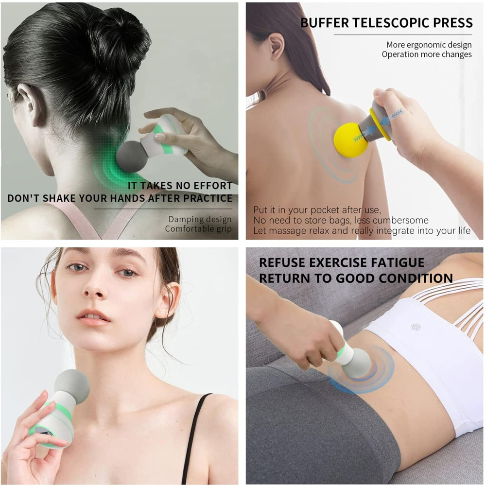 Elektromos mini kézi masszázspisztoly 6 sebességes vibrációs fitnesz masszírozó enyhíti a fáradtságot személyes higiénia fájdalomcsillapító testmasszírozó_voghion.com