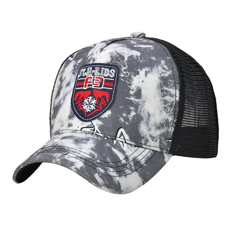 Casquette de Baseball avec lettres autocollantes pour hommes et femmes, casquette de langue de canard graffiti, chapeau en filet pare-soleil respirant pour l'extérieur_voghion.com