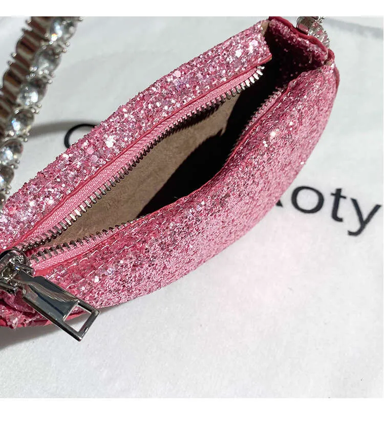 Glitzer Pailletten Herzförmige Mode Damen Handtasche Kristall Glänzend Rhies Metall Griff Abendtasche Hochzeit Party Clutch_voghion.com