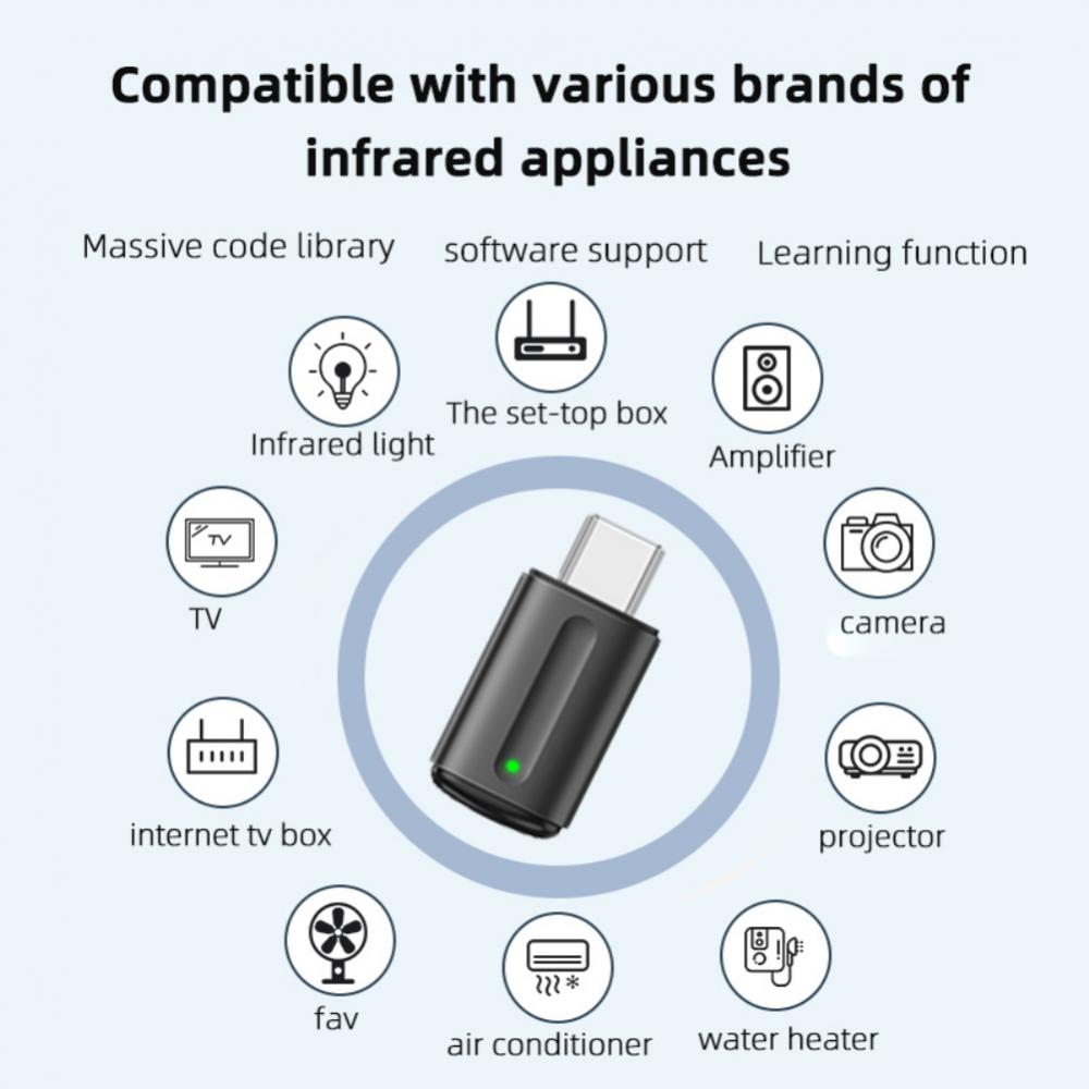 IR ierīču bezvadu infrasarkanās tālvadības pults adapteris mobilajam infrasarkanajam tālruņa raidītājam Micro USB/C tipa piederumiem_voghion.com
