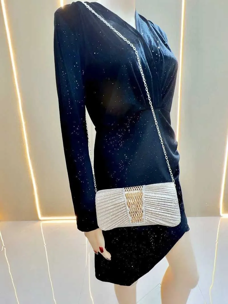 design kväll damdag kuvertväska daglig clutch bröllopsfest glänsande guldkedja axelväska Y241019_voghion.com