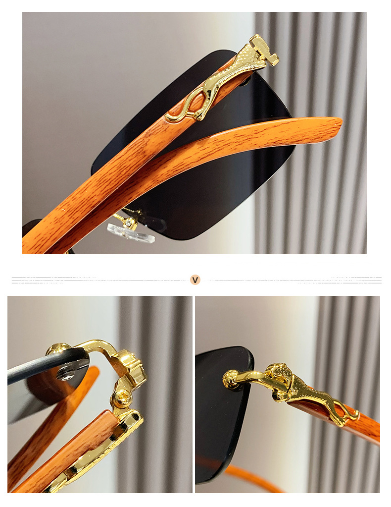 Leopard ehted ääristeta ruudukujuliste servadega päikeseprillid Euroopas ja Ameerika Ühendriikides naiste päikeseprillid_voghion.com