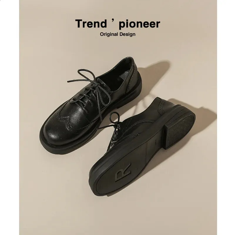 Womens Leather Oxford Flat Round Toe Derby Sneakers Party Shoes_voghion.com