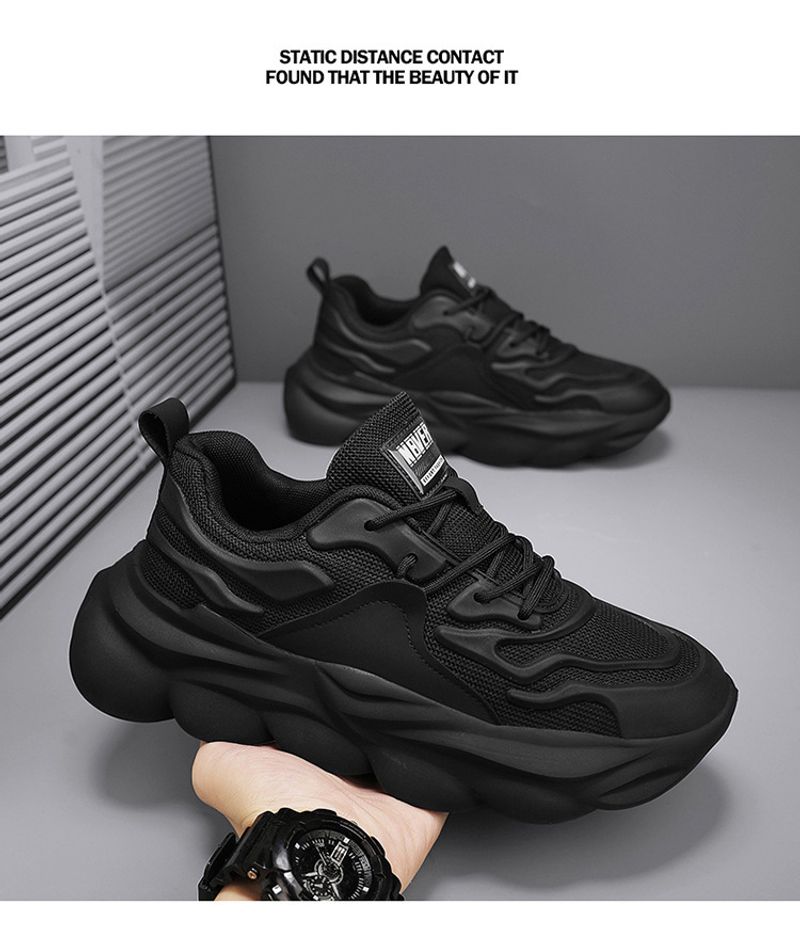New Versatile Spring Casual Running Sneakers Breathable Men's Lightweight Platform Heightening Trendy Dad Shoes_voghion.com