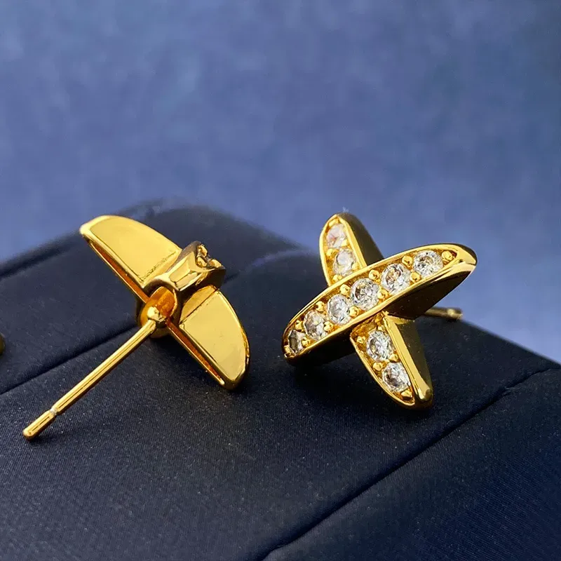 Zlata ogrlica s prevleko iz sterlinga Sier, objemi, poljubi in križem, zapestnice s tridesetimi diamanti za ženske, klasična modna znamka_voghion.com