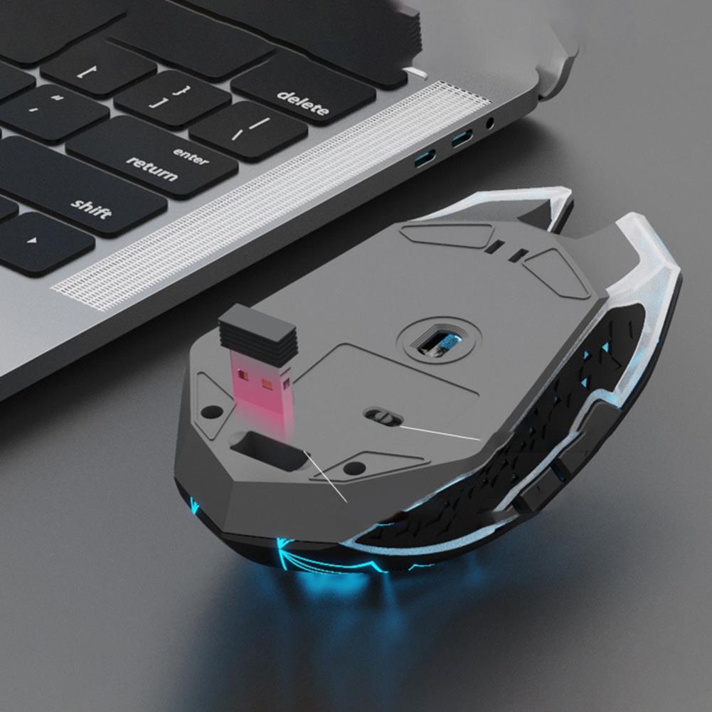 Bluetooth Wireless Mouse Girl Cute Pink Mute Game Rechargeable Mouse Desktop Laptop Mechanical Game 1600DPI Backlit Mouse_voghion.com