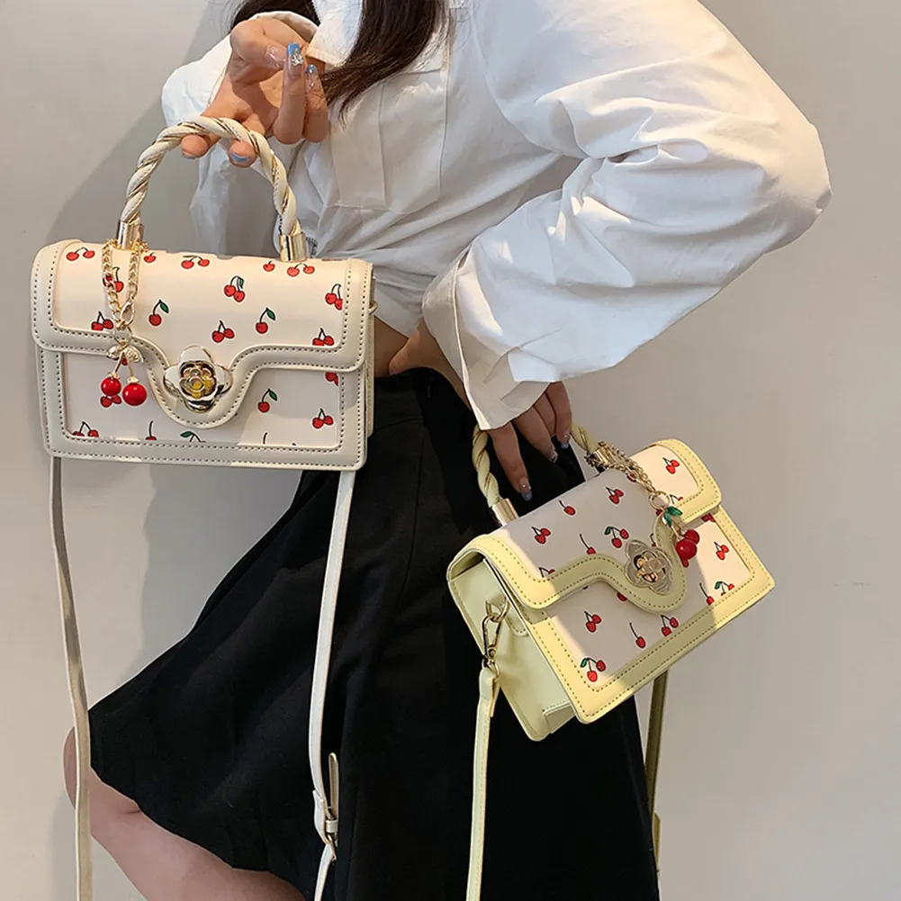 Totes Dames Kersen Schoudertas Verstelbare Band Zoete Crossbody Veelzijdige Mode Tote Handtas Vrouwelijke Dagelijkse Reis_voghion.com