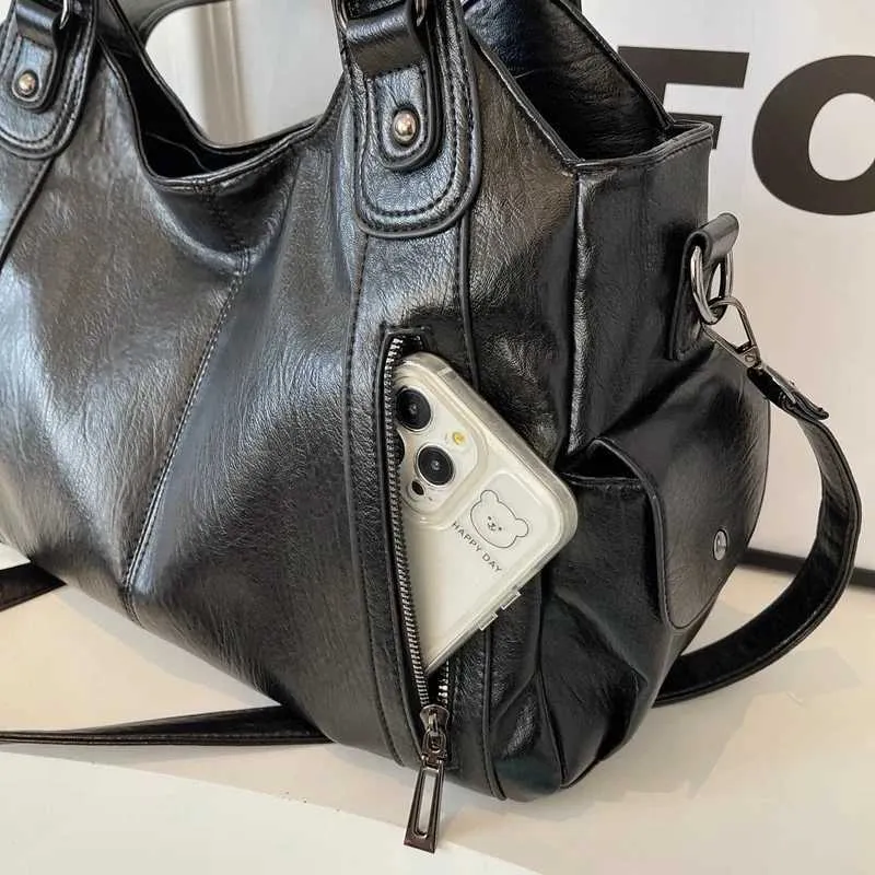 Sacs à bandoulière à compartiment intérieur souple 2024 de haute qualité aux couleurs contrastées pour femmes Mode Fermeture éclair Pu Femmes_voghion.com