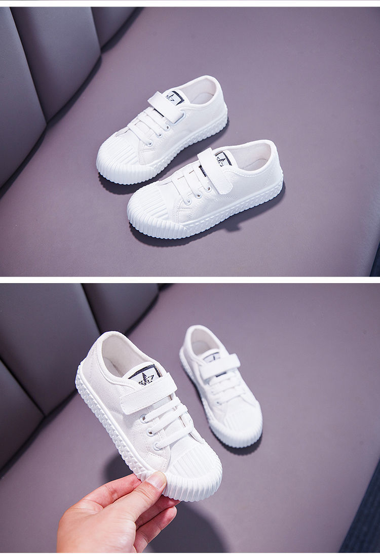 Scarpe da ginnastica per bambini dell'asilo, scarpe di tela per spettacoli del 1° giugno nel campus, scarpe da ballo bianche per ragazzi e ragazze_voghion.com