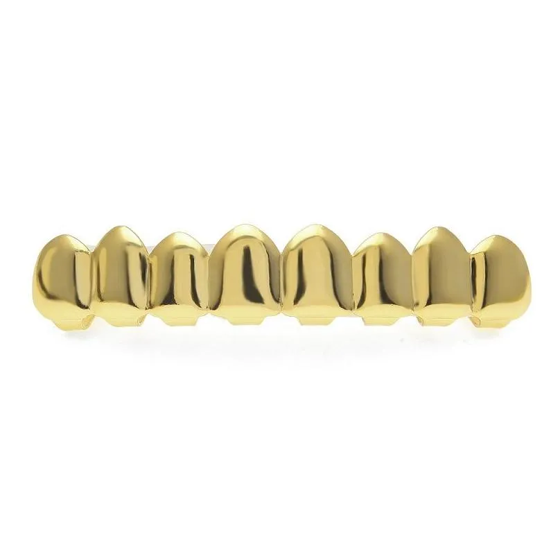 Grillz Dentalgrills Herren Goldzähne Set Mode Hip Hop Schmuck Hohe Qualität Acht 8 Top Zahn Sechs 6 Bottom Drop_voghion.com