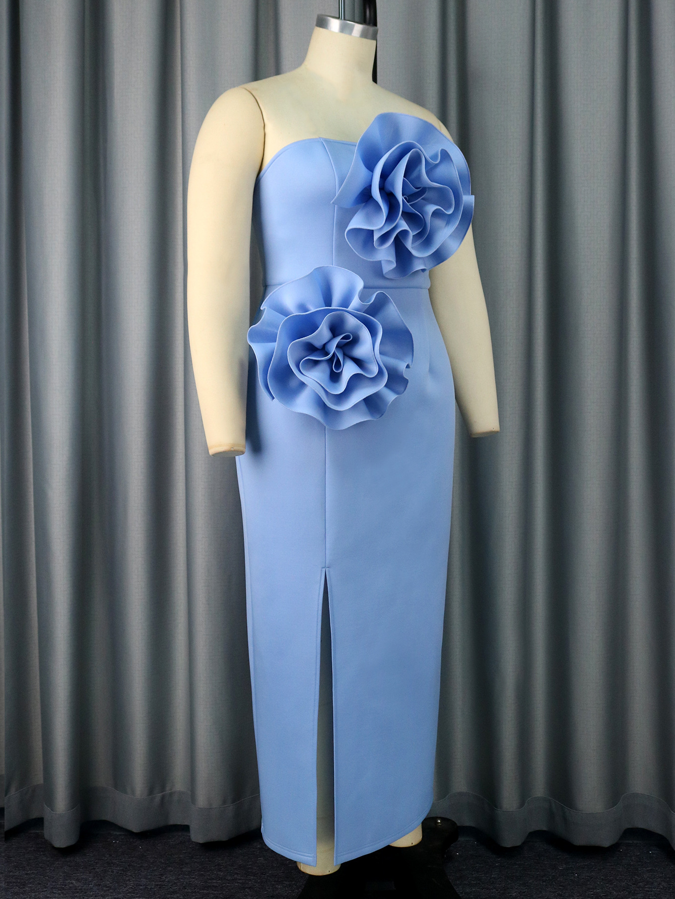 Bankett dreidimensionale dekorative kleid neue ärmellose sexy rohr top rückenfreies frauen lange kleid_voghion.com