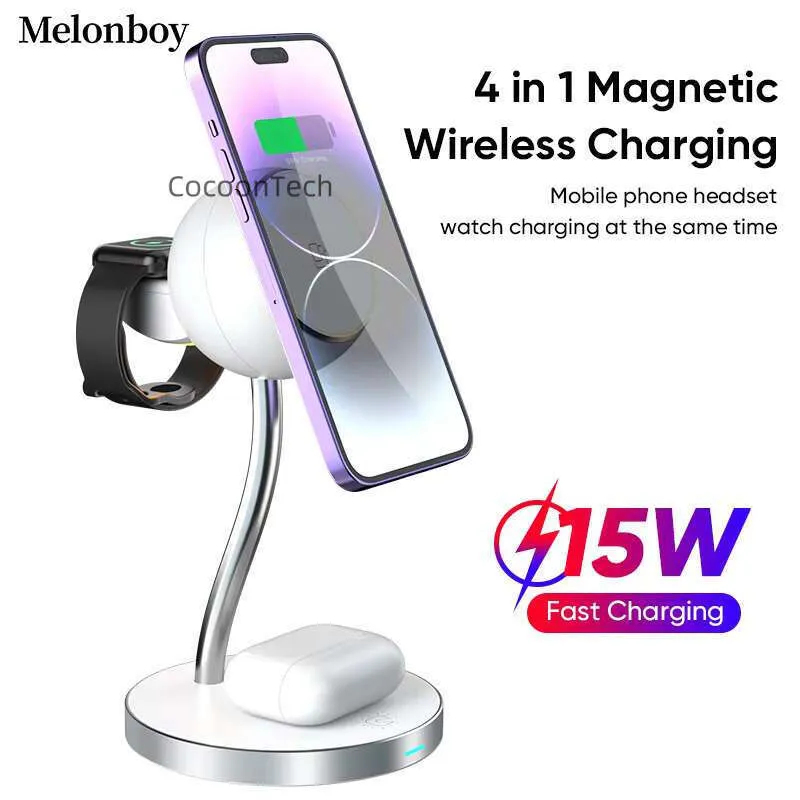 Bedhead Desktop Touch LED Light Mobile Phone Charging Stand 3-in-1 Wireless Charger_voghion.com