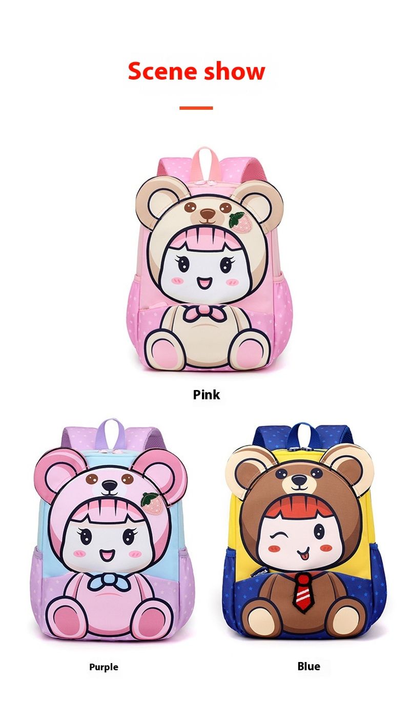 Grundschulmädchen, neuer Cartoon-süßer Kindergartenkinder im Alter von 5–9 Jahren, Rückenschutz-Rucksack für Männer_voghion.com
